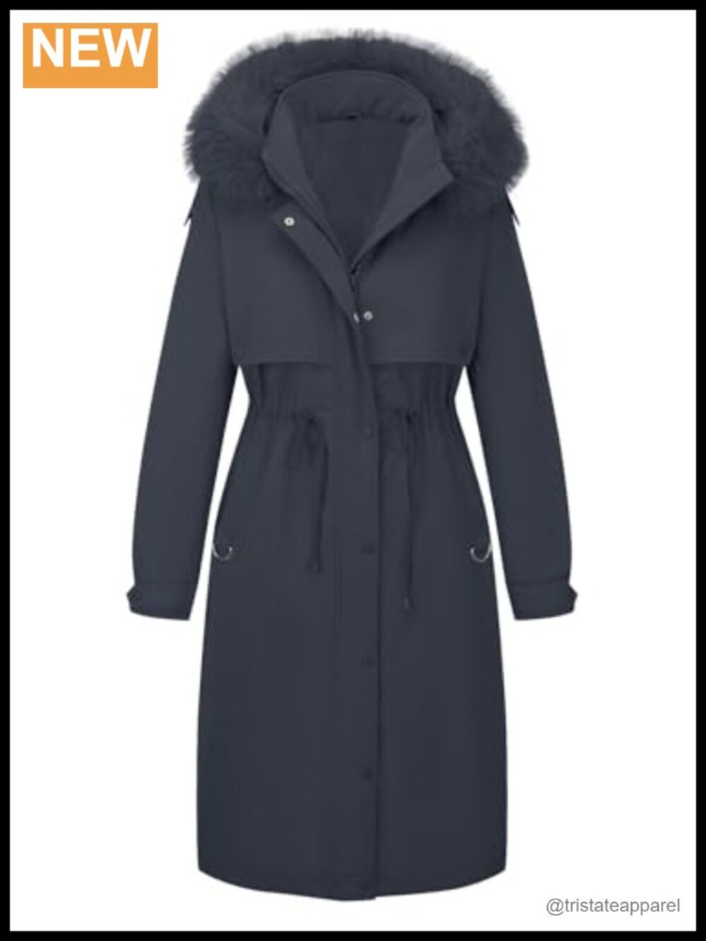 Bellivera Women's Winter Thicken Long Insulated Parka with Faux Fur Hood